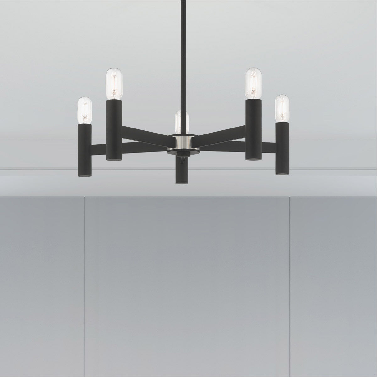 Copenhagen 5 Light 25 inch Black Chandelier Ceiling Light