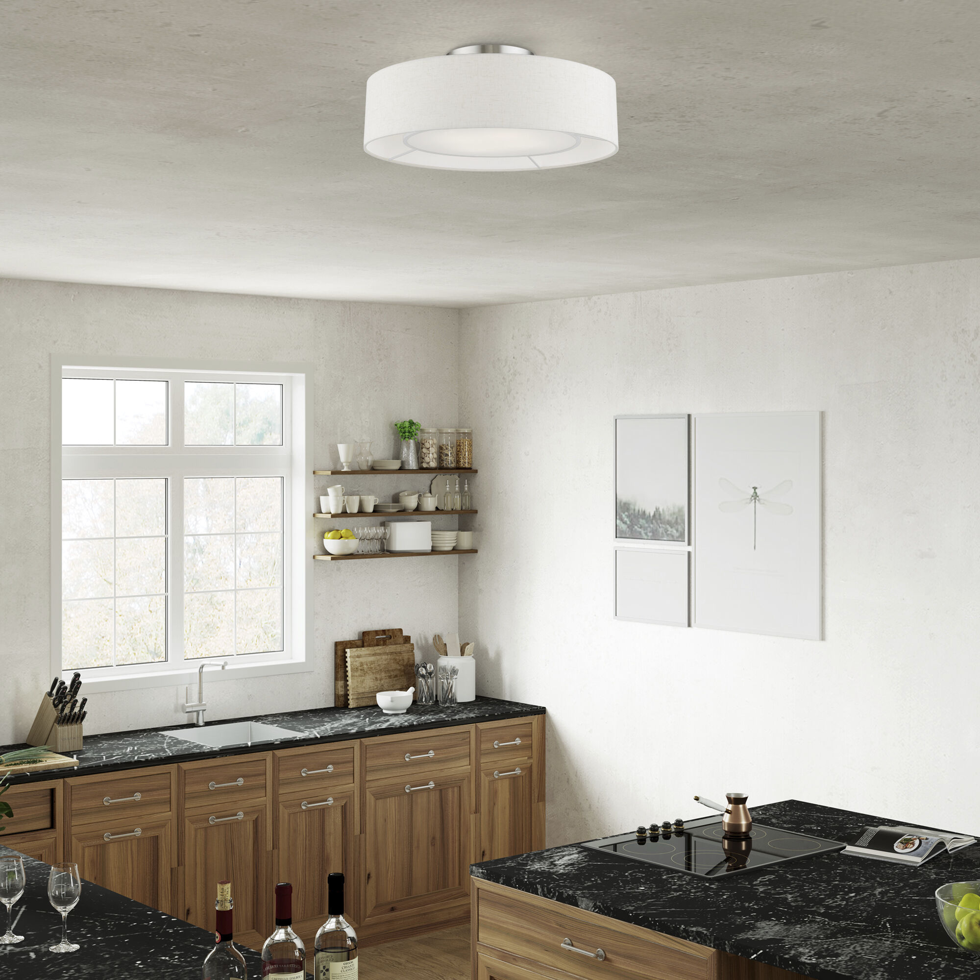 Ellsworth 4 Light 21 inch English Bronze Semi-Flush Ceiling Light