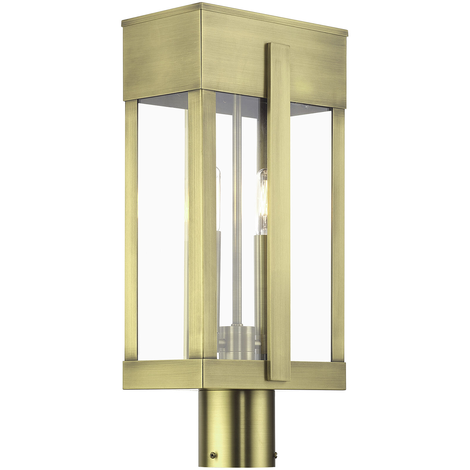 Berksford 2 Light 18.5 inch Antique Brass Outdoor Post Top Lantern