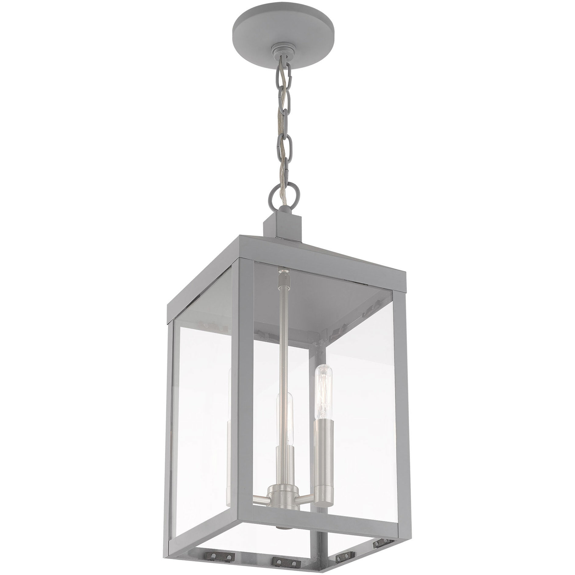Nyack 3 Light 8.25 inch Nordic Gray Outdoor Pendant Lantern