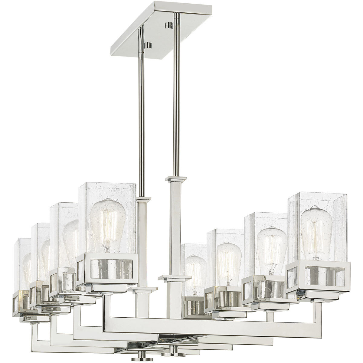Harding 8 Light 40 inch Polished Chrome Linear Chandelier Ceiling Light