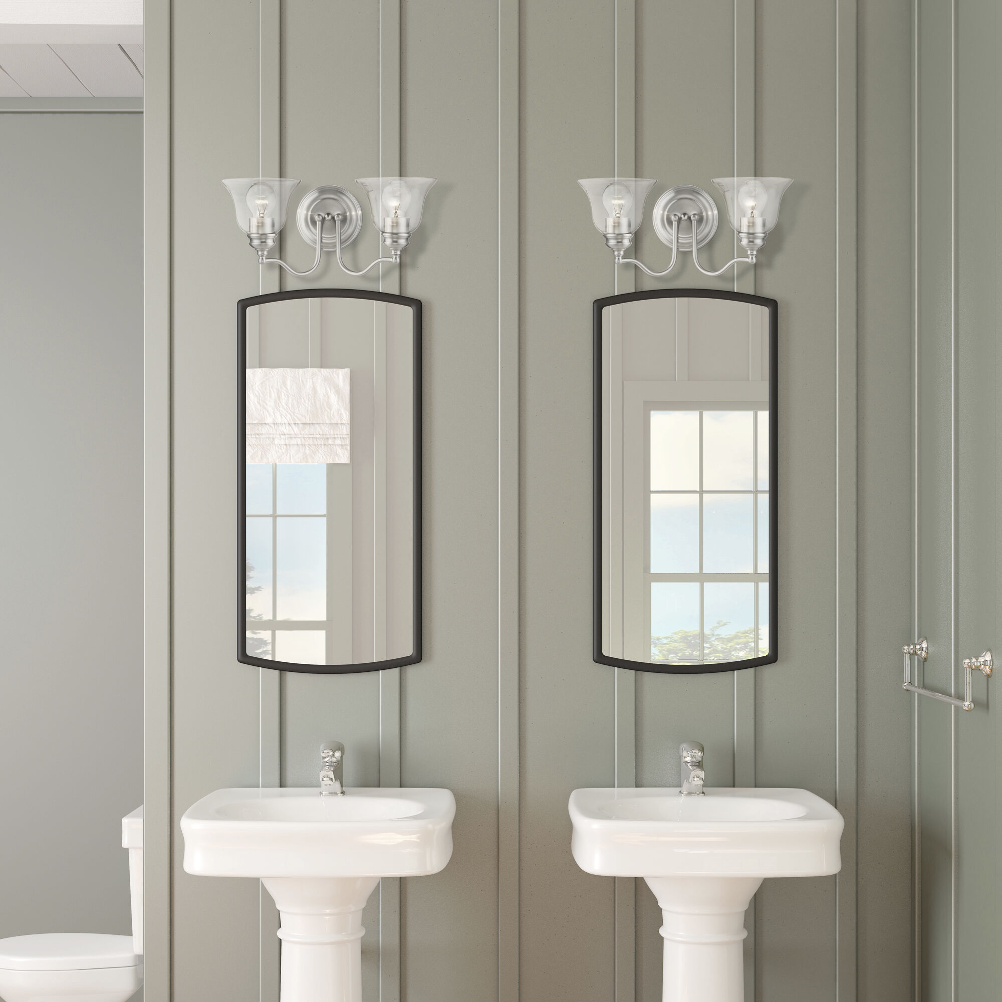 Moreland 2 Light 15 inch Brushed Nickel Vanity Sconce Wall Light