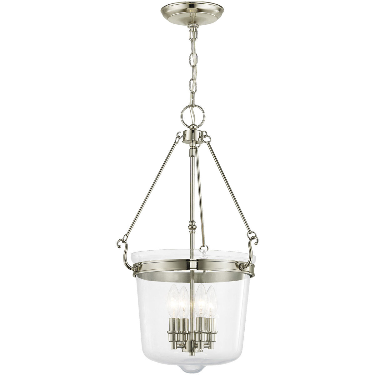 Rockford 4 Light 14.25 inch Polished Nickel Pendant Ceiling Light