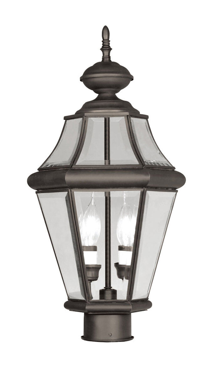 Georgetown 2 Light 21 inch Bronze Outdoor Post Top Lantern