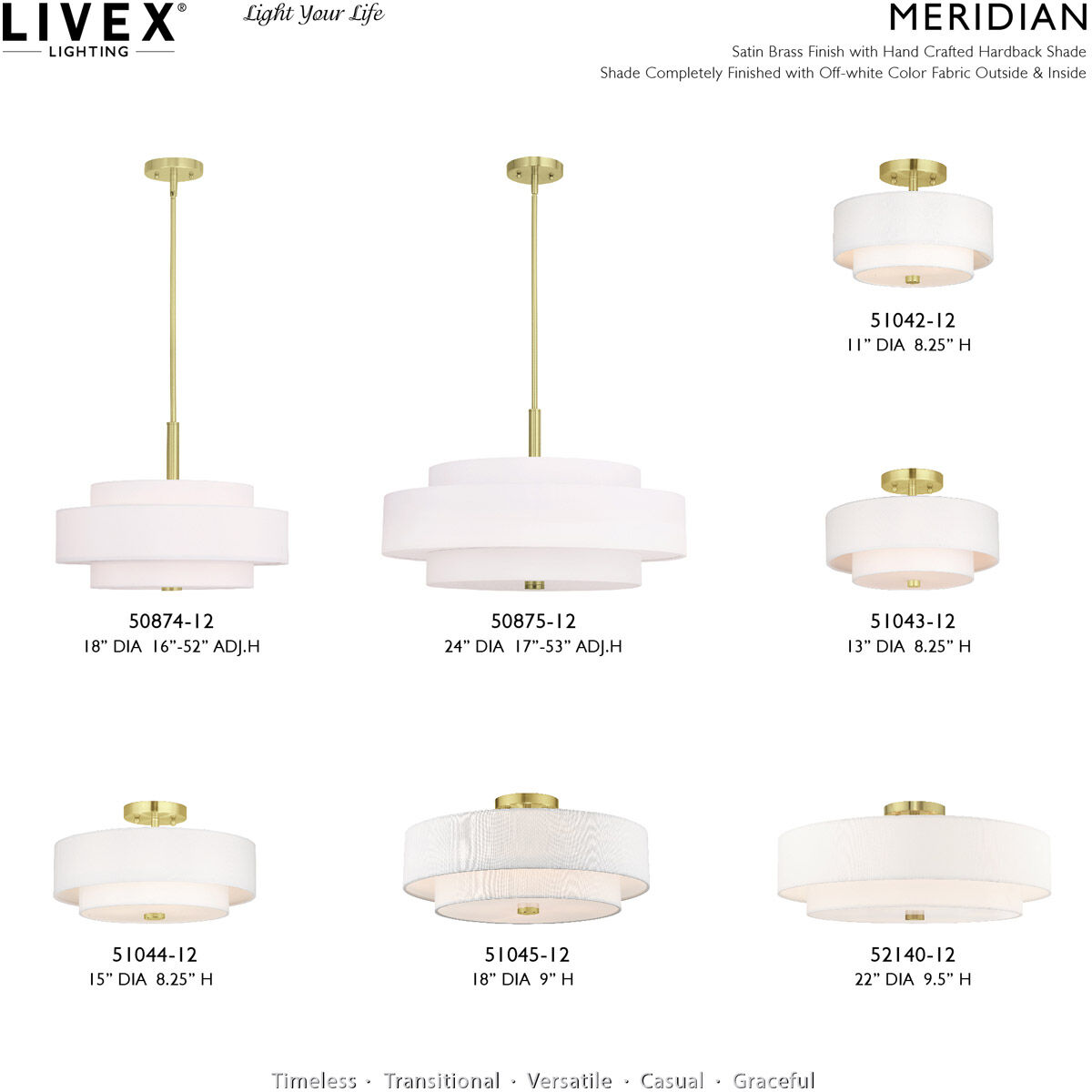 Meridian 5 Light 24 inch Satin Brass Chandelier Ceiling Light