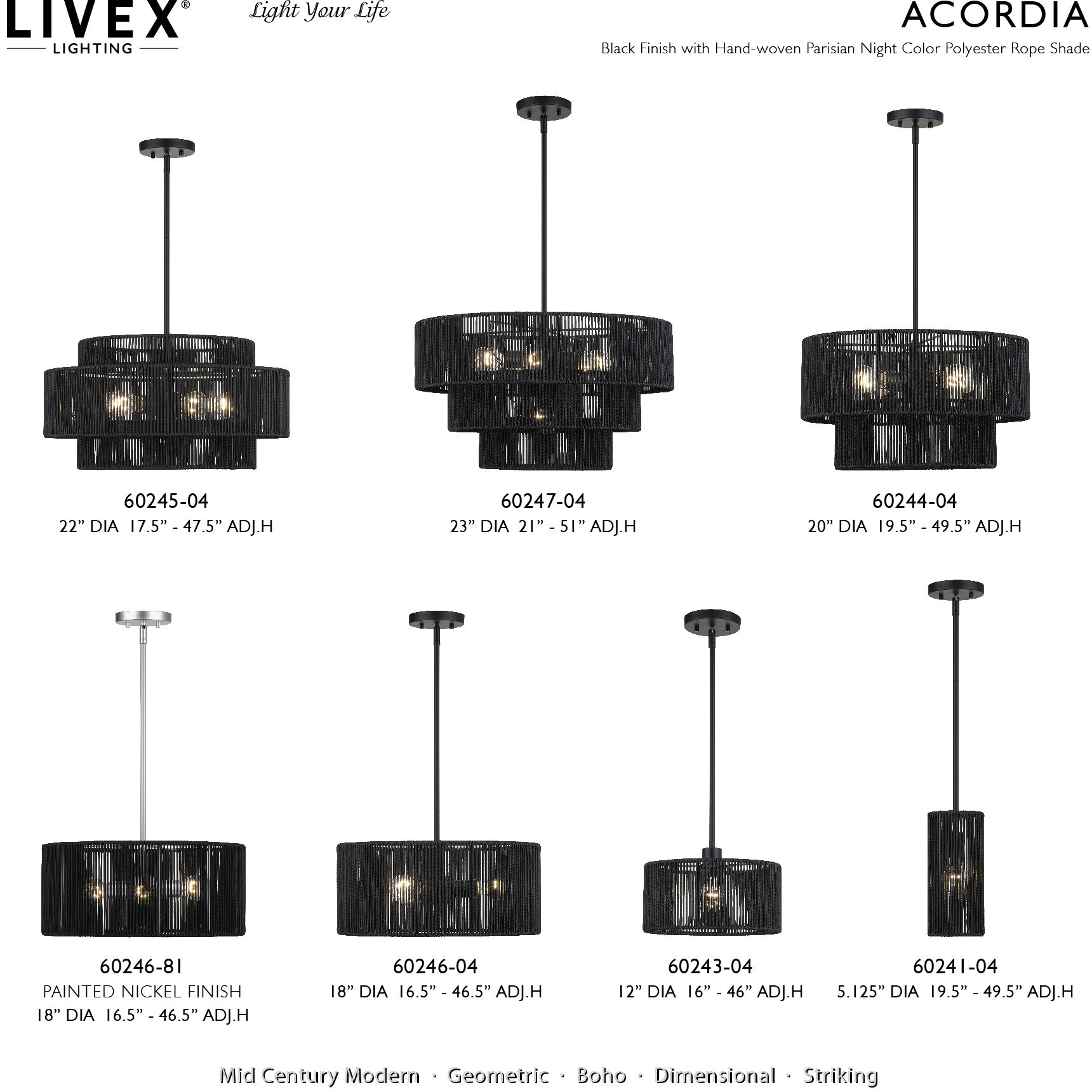 Acordia 1 Light 12 inch Black Pendant Ceiling Light