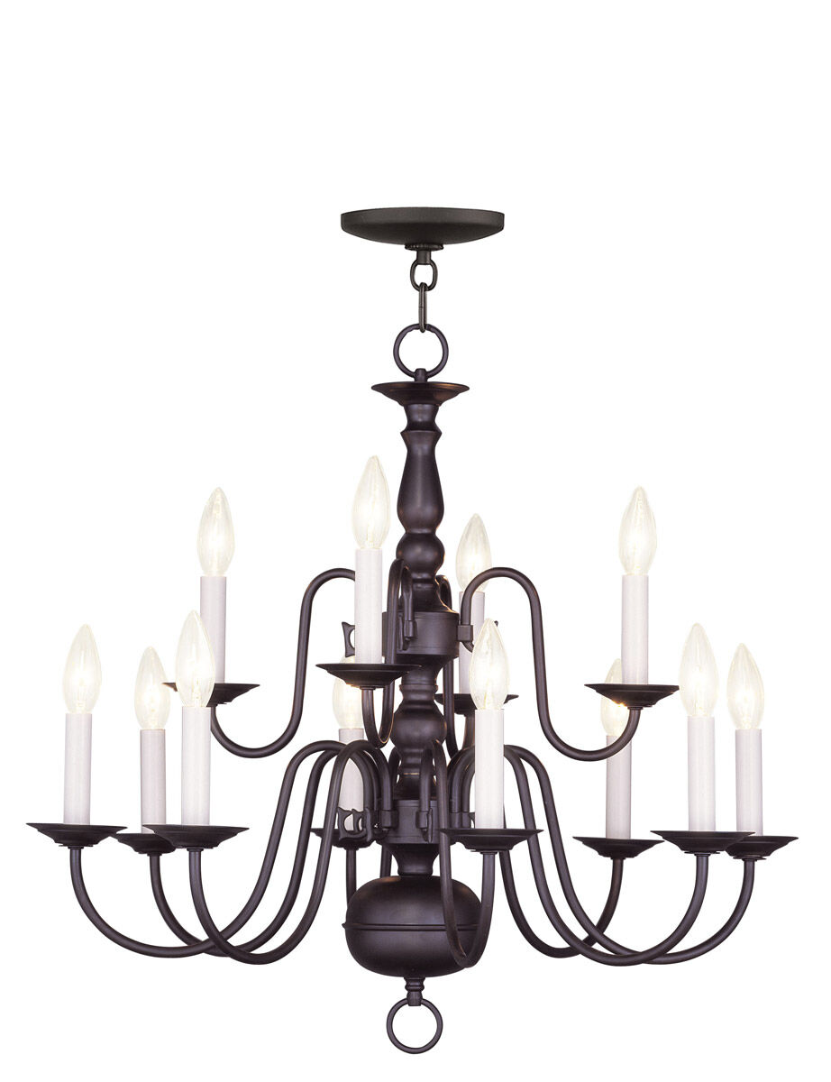 Williamsburgh 12 Light 26 inch Bronze Chandelier Ceiling Light