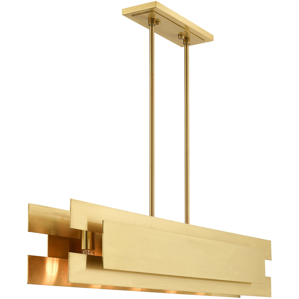 Varick 5 Light 46 inch Satin Brass Linear Chandelier Ceiling Light