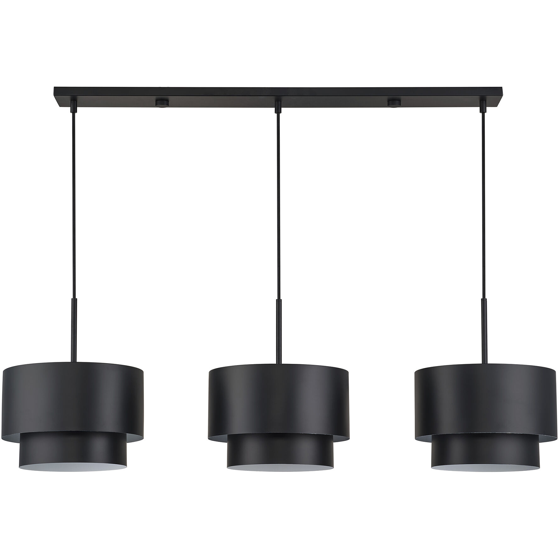 Zolana 3 Light 48 inch Black Linear Chandelier Ceiling Light, Extra Large