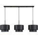 Zolana 3 Light 48 inch Black Linear Chandelier Ceiling Light, Extra Large