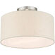 Meadow 1 Light 13 inch Brushed Nickel Semi Flush Ceiling Light