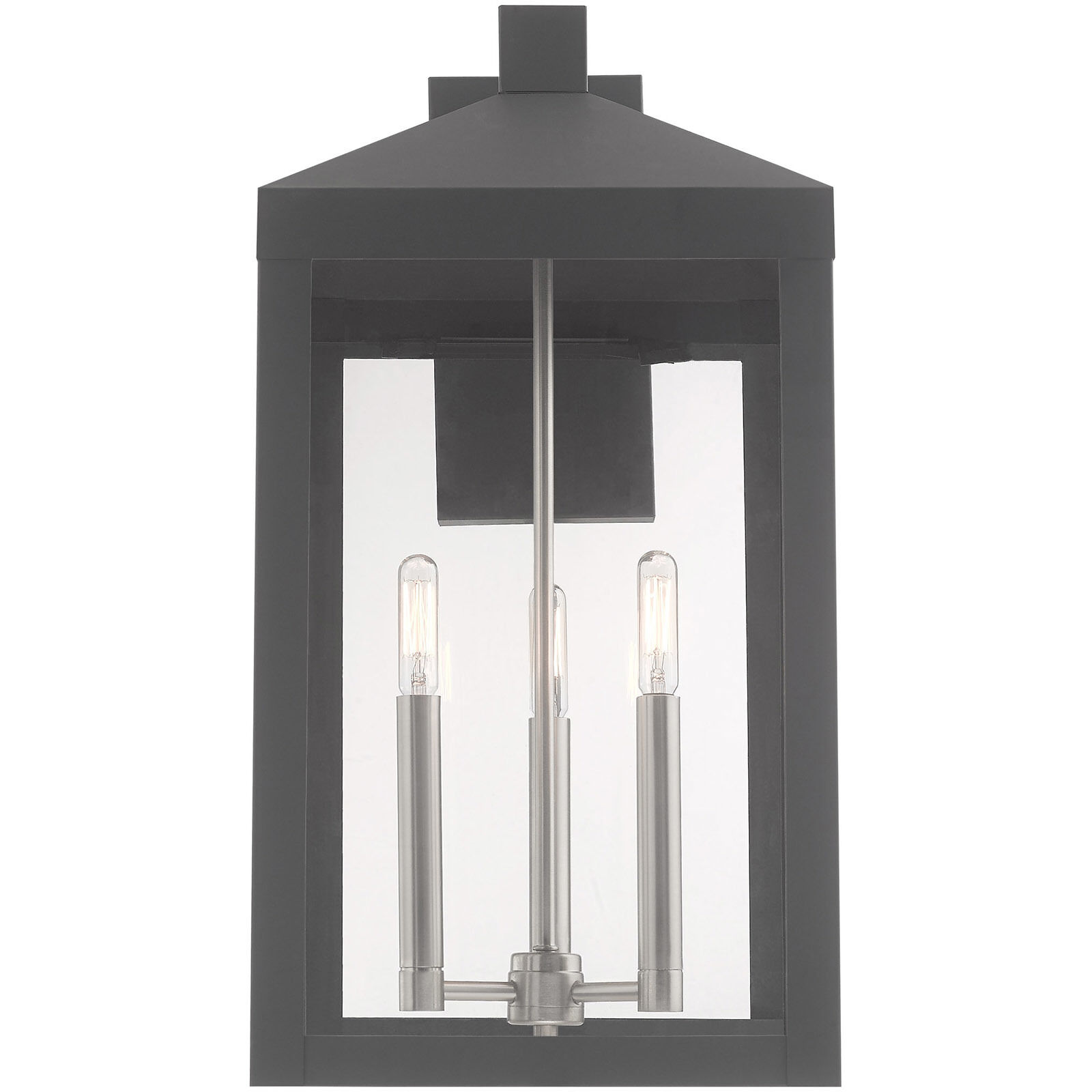 Nyack 3 Light 22 inch Scandinavian Gray Outdoor Wall Lantern