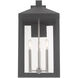 Nyack 3 Light 22 inch Scandinavian Gray Outdoor Wall Lantern