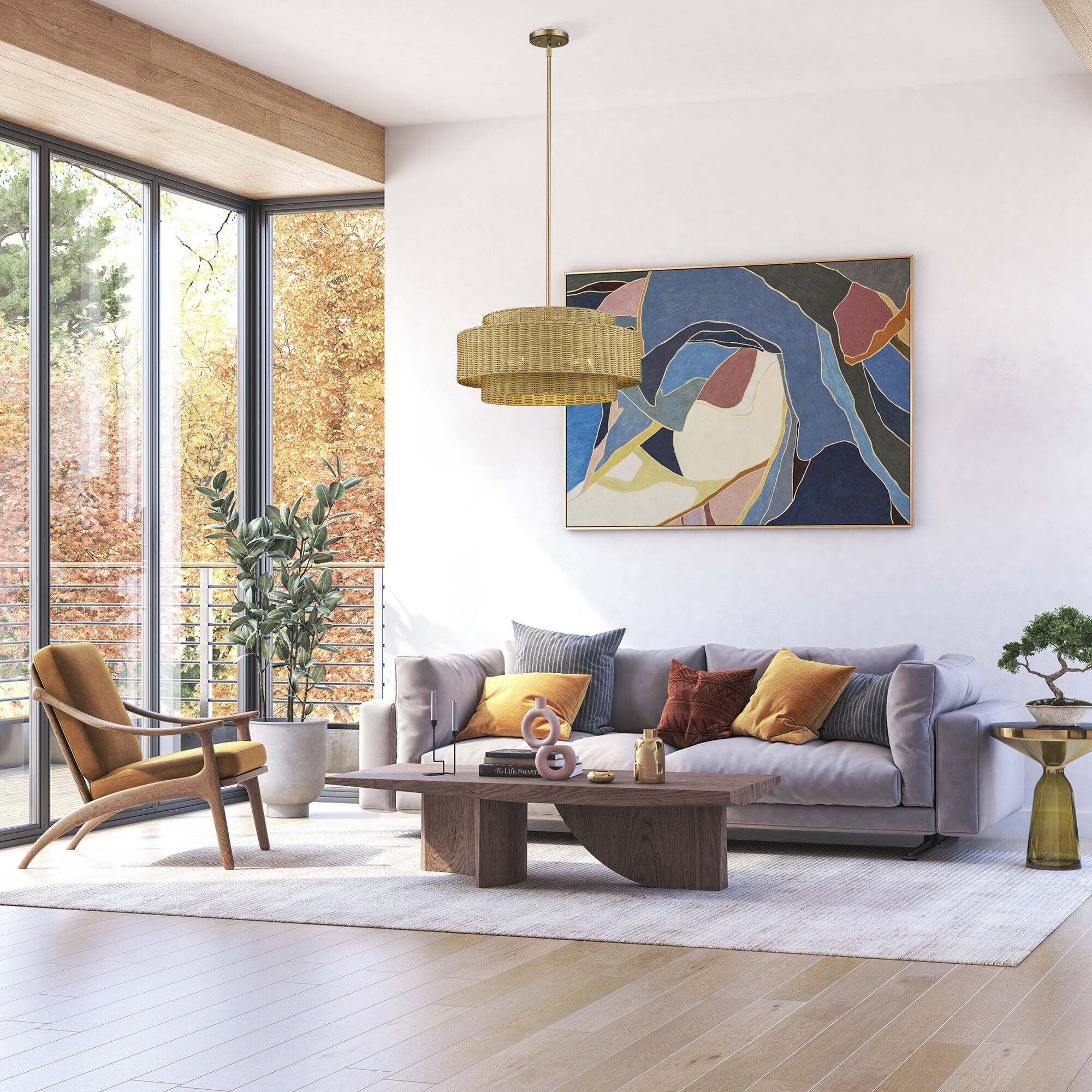 Weavington 5 Light 23 inch Antique Gold Leaf Pendant Chandelier Ceiling Light