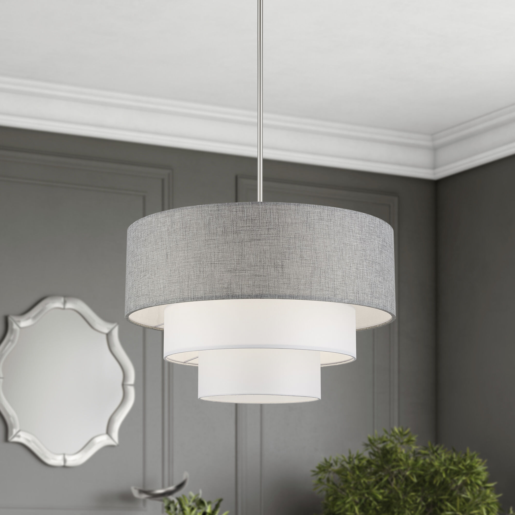 Brookmeade 4 Light 23 inch Brushed Nickel Pendant Chandelier Ceiling Light