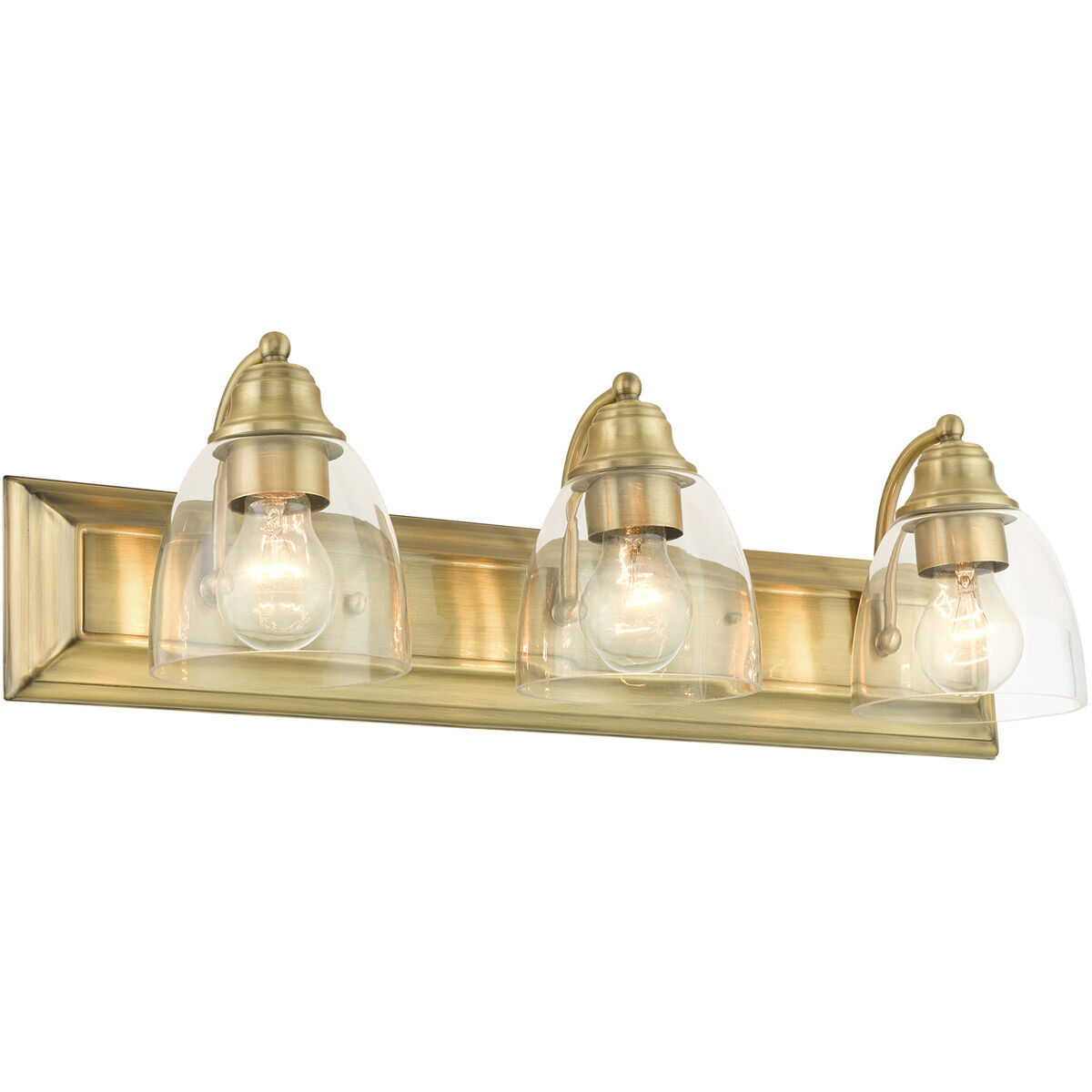 Birmingham 3 Light 24 inch Antique Brass Vanity Sconce Wall Light