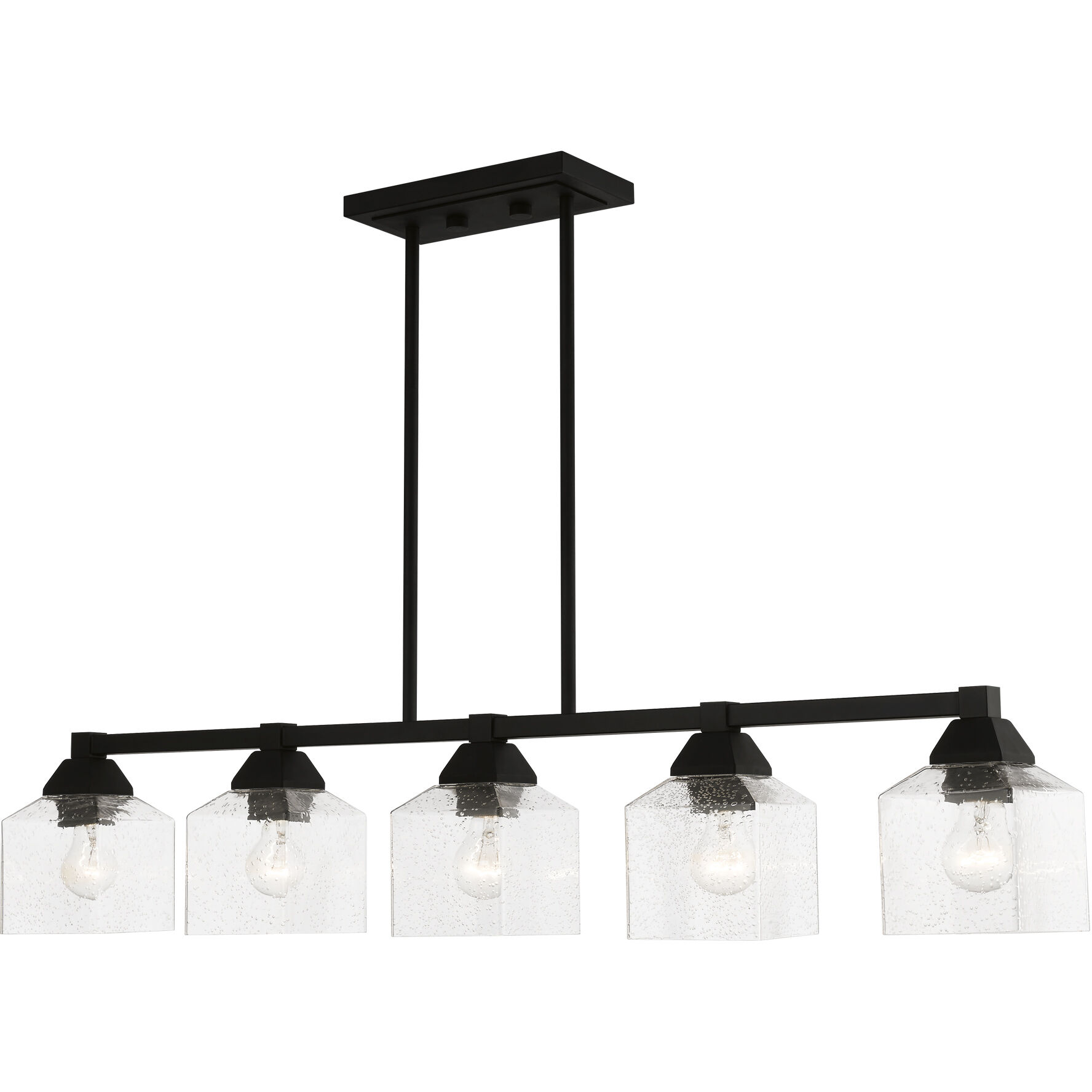 Aragon 5 Light 42 inch Black Linear Chandelier Ceiling Light