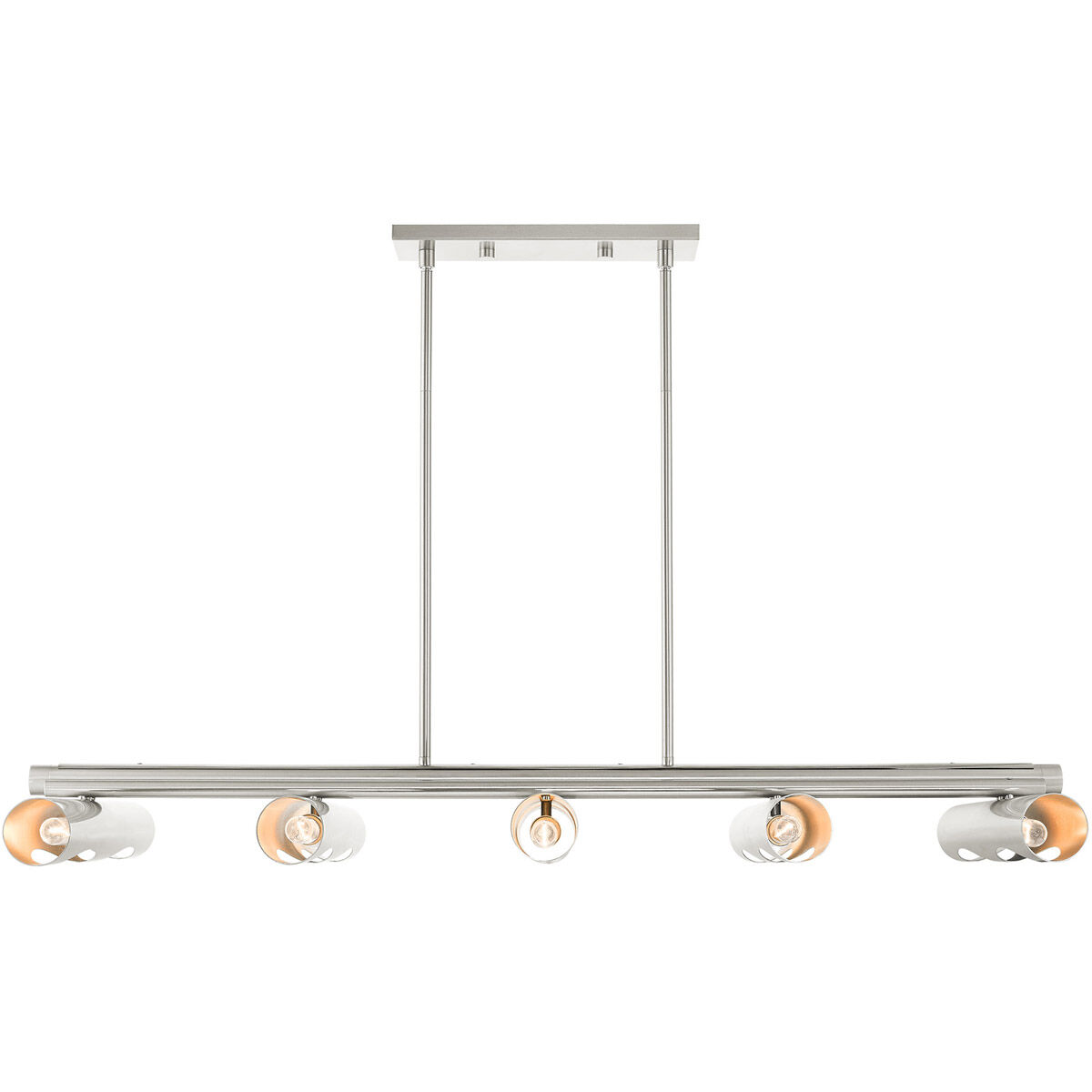 Novato 10 Light 50 inch Brushed Nickel Linear Chandelier Ceiling Light