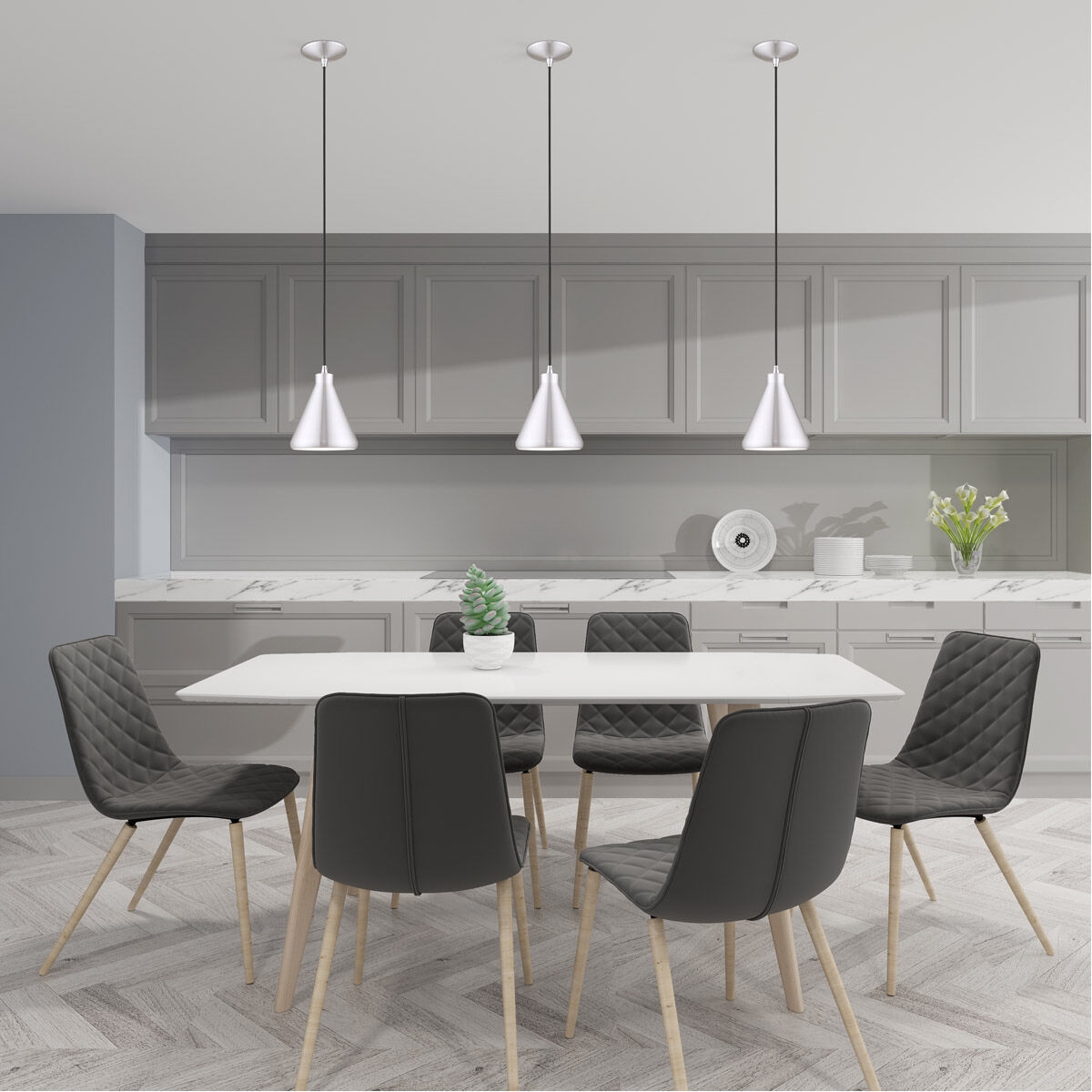 Allison 1 Light 7 inch Brushed Aluminum Mini Pendant Ceiling Light
