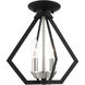 Prism 2 Light 11 inch Black with Brushed Nickel Cluster Convertible Semi Flush/Pendant Ceiling Light