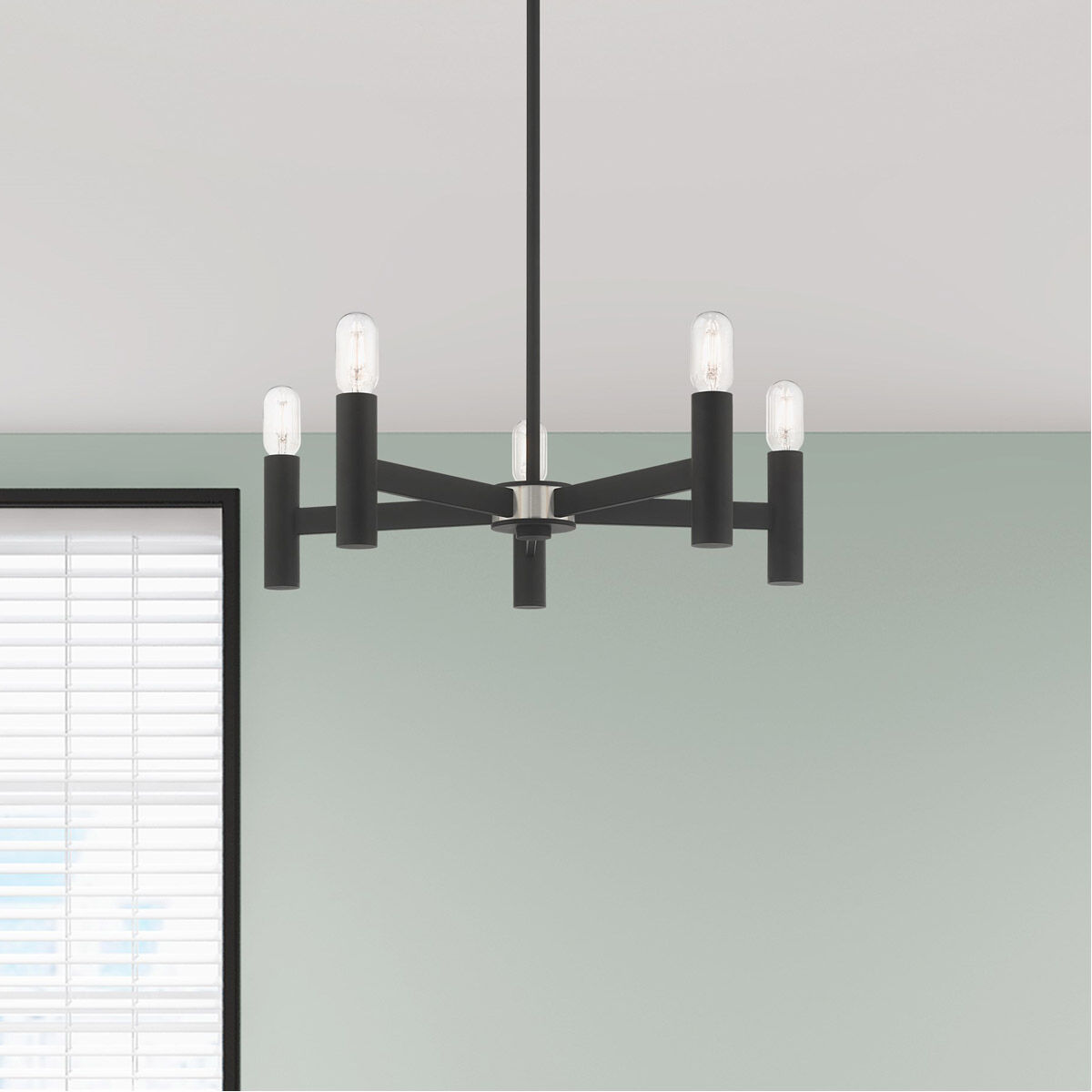 Copenhagen 5 Light 25 inch Black Chandelier Ceiling Light