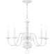 Williamsburgh 5 Light 24 inch Antique White Chandelier Ceiling Light