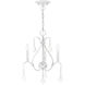 Caterina 3 Light 13 inch Antique White with Clear Crystals Chandelier Ceiling Light