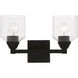 Aragon 2 Light 15 inch Black Vanity Sconce Wall Light