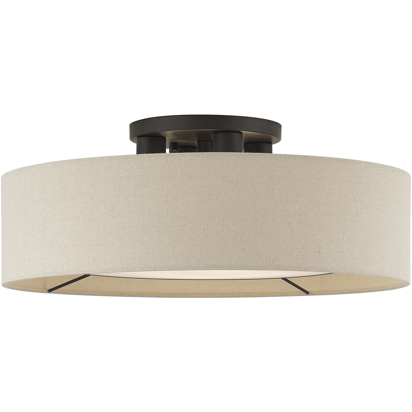Ellsworth 4 Light 21 inch Bronze Semi Flush Mount Ceiling Light, Large