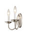 Home Basics 2 Light 10 inch Brushed Nickel Wall Sconce Wall Light