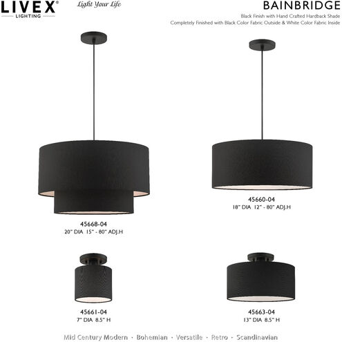 Bainbridge 3 Light 20 inch Black Pendant Ceiling Light