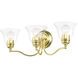 Moreland 3 Light 24 inch Polished Brass Vanity Sconce Wall Light
