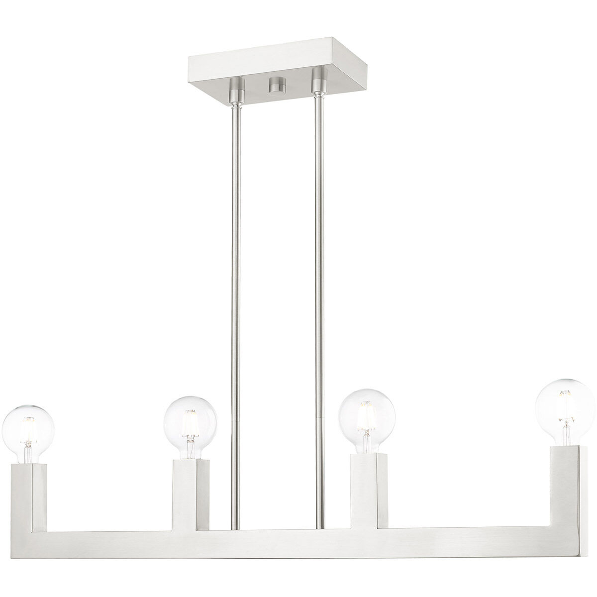 Solna 4 Light 34 inch Brushed Nickel Linear Chandelier Ceiling Light