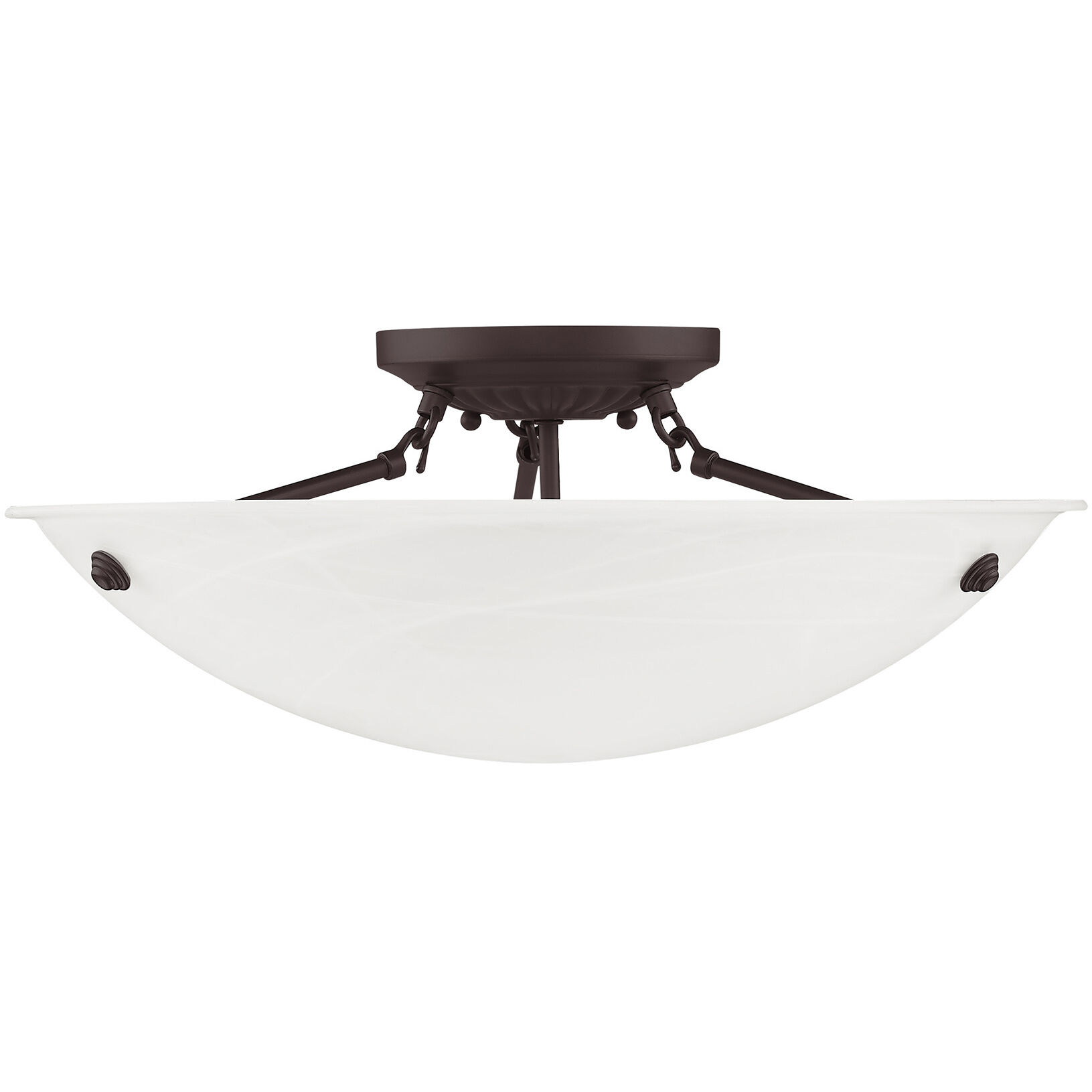 Oasis 3 Light 20 inch Bronze Semi-Flush Mount Ceiling Light