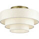 Manorwood 4 Light 21 inch Antique Brass Semi Flush Mount Ceiling Light, Extra Large