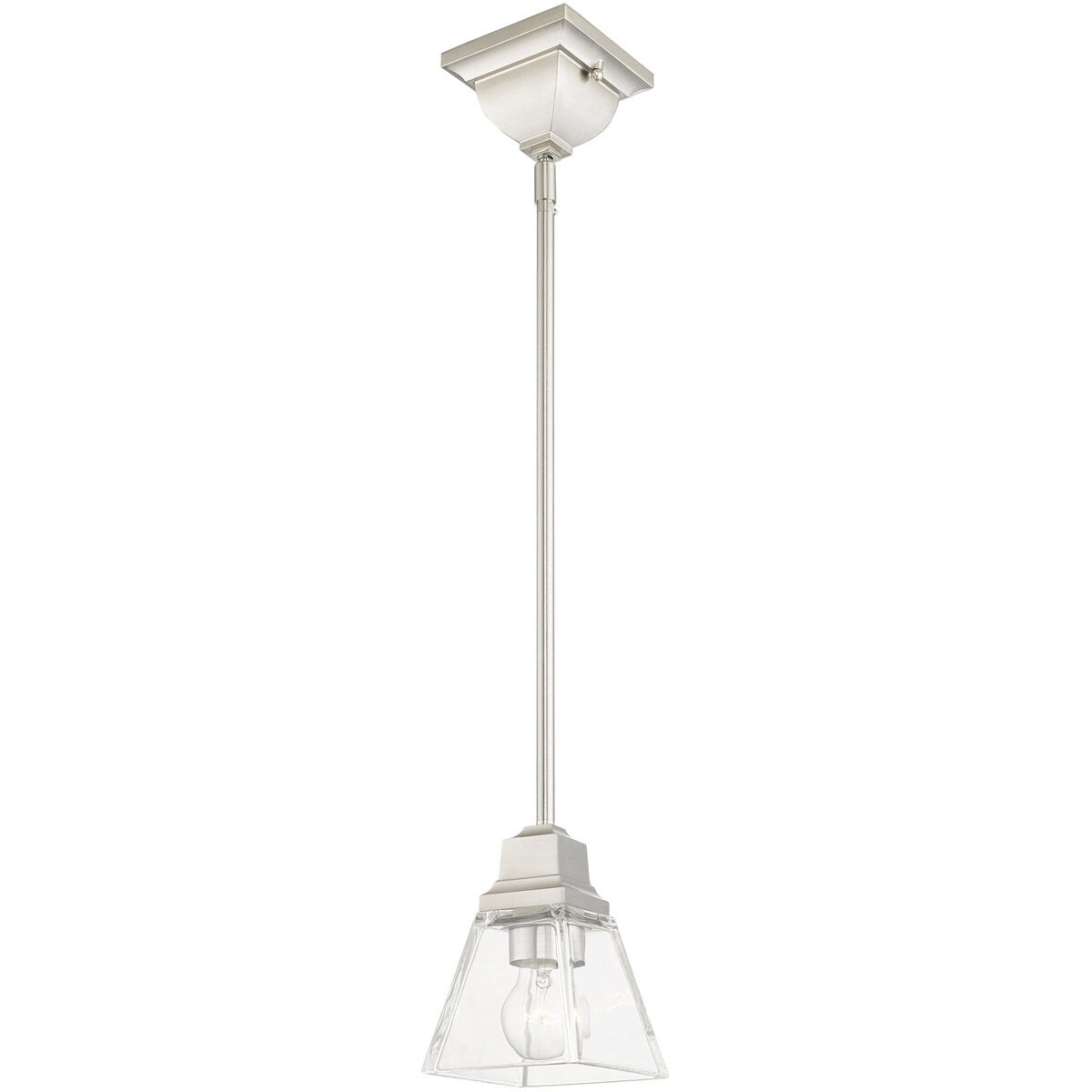 Mission 1 Light 5 inch Brushed Nickel Pendant Ceiling Light