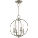 Milania 4 Light 13 inch Brushed Nickel Convertible Mini Chandelier/Ceiling Mount Ceiling Light