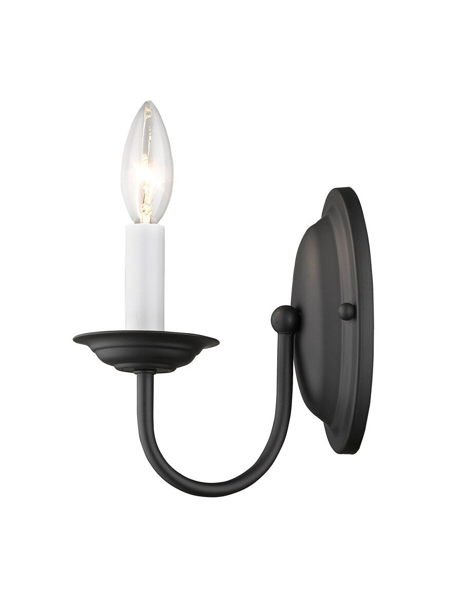 Home Basics 1 Light 4 inch Black Wall Sconce Wall Light