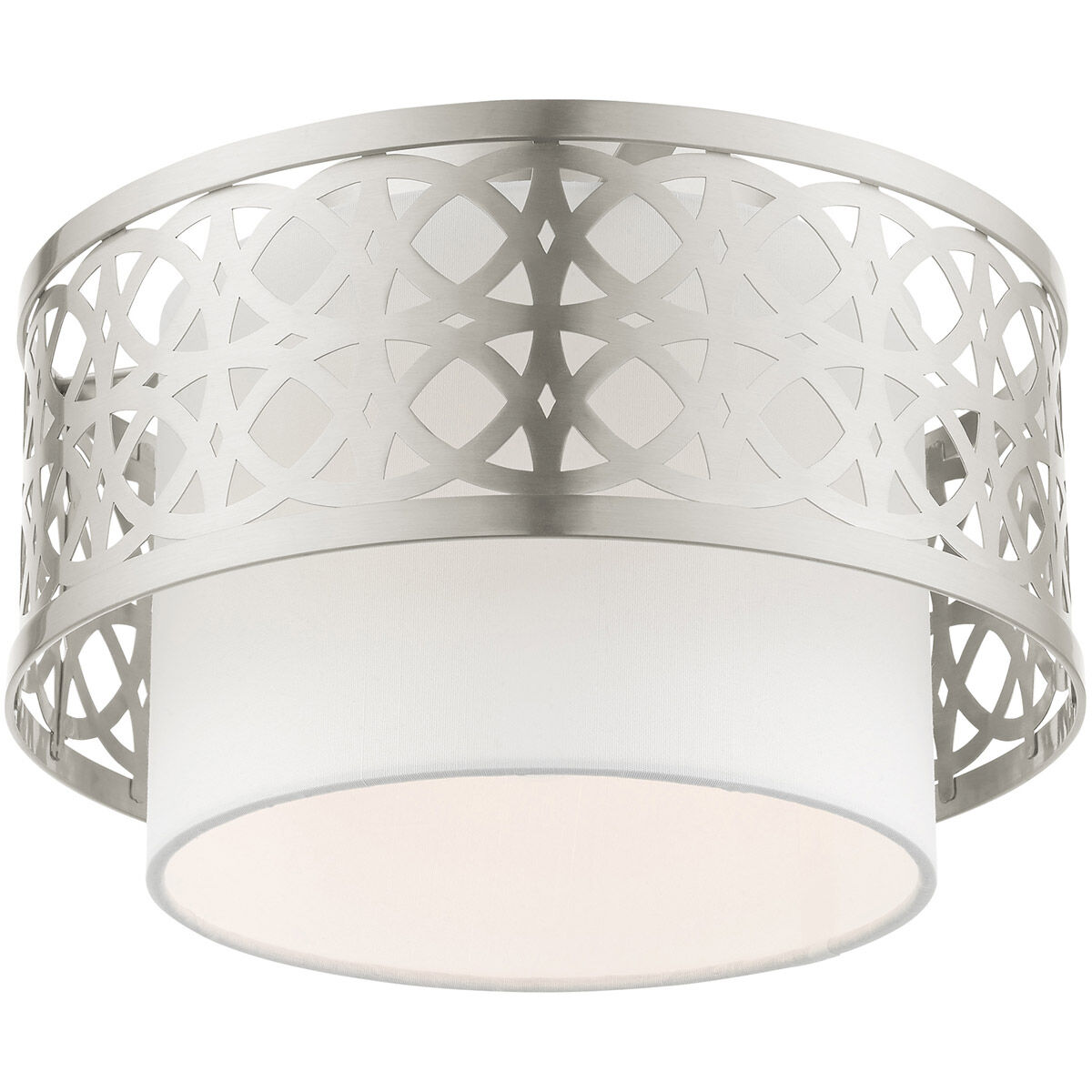 Calinda 1 Light 12 inch Brushed Nickel Semi Flush Ceiling Light