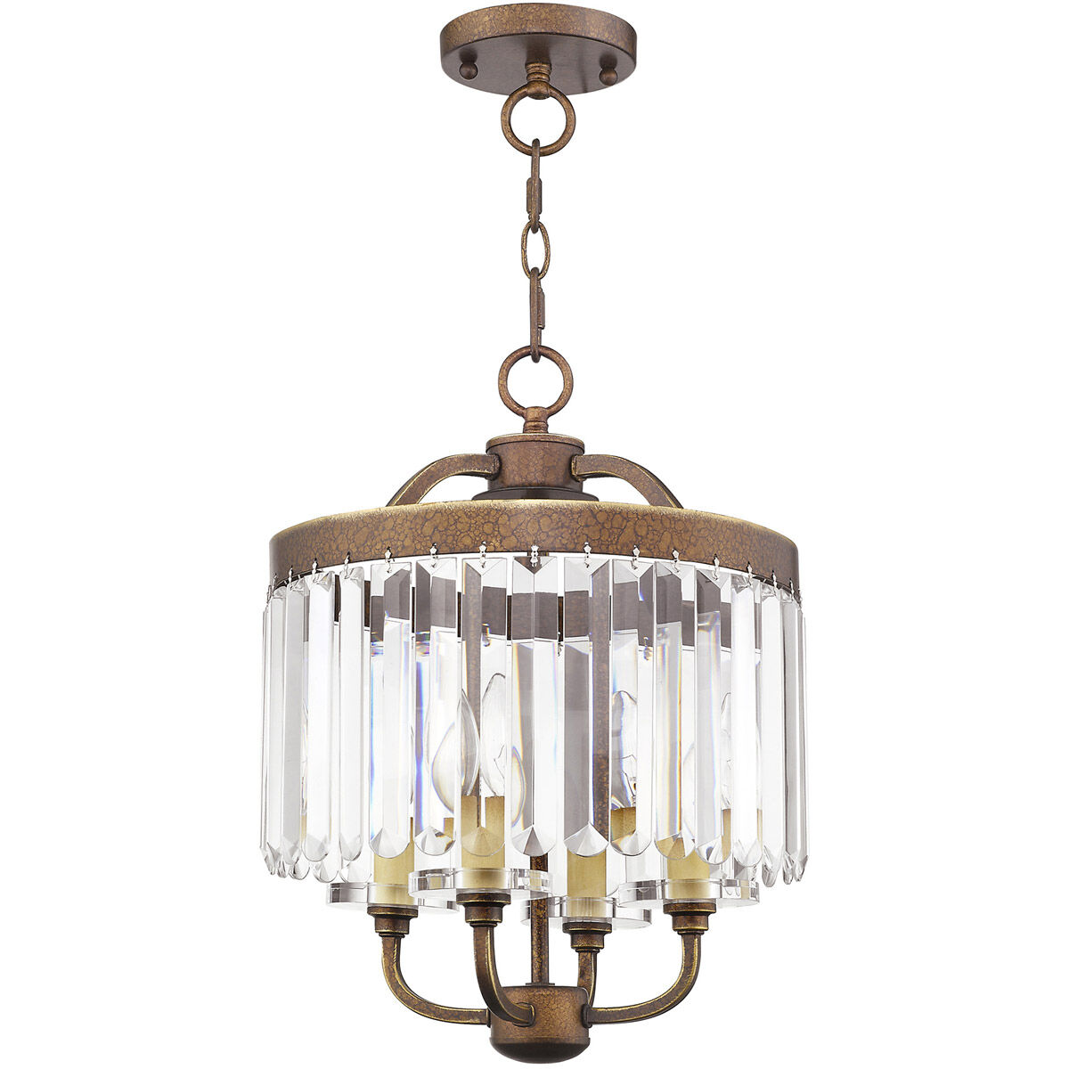 Ashton 4 Light 13 inch Hand Painted Palacial Bronze Convertible Mini Chandelier/Ceiling Mount Ceiling Light