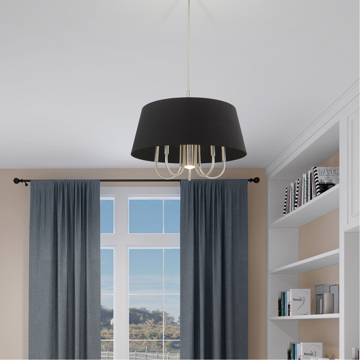 Belclaire 6 Light 24 inch Brushed Nickel Pendant Chandelier Ceiling Light