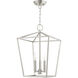 Devone 3 Light 13 inch Brushed Nickel Convertible Semi Flush/Lantern Ceiling Light