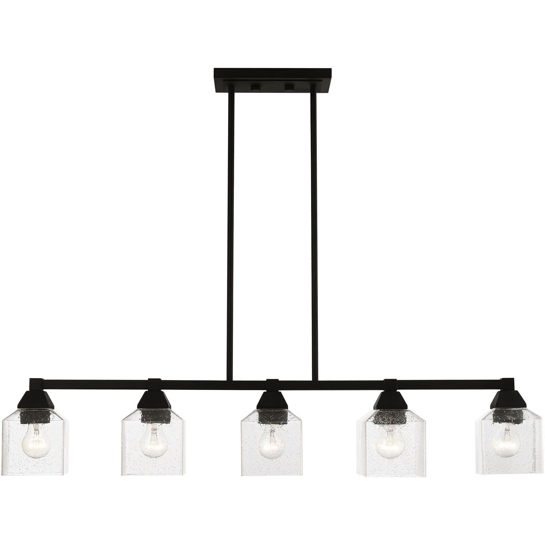 Aragon 5 Light 42 inch Black Linear Chandelier Ceiling Light