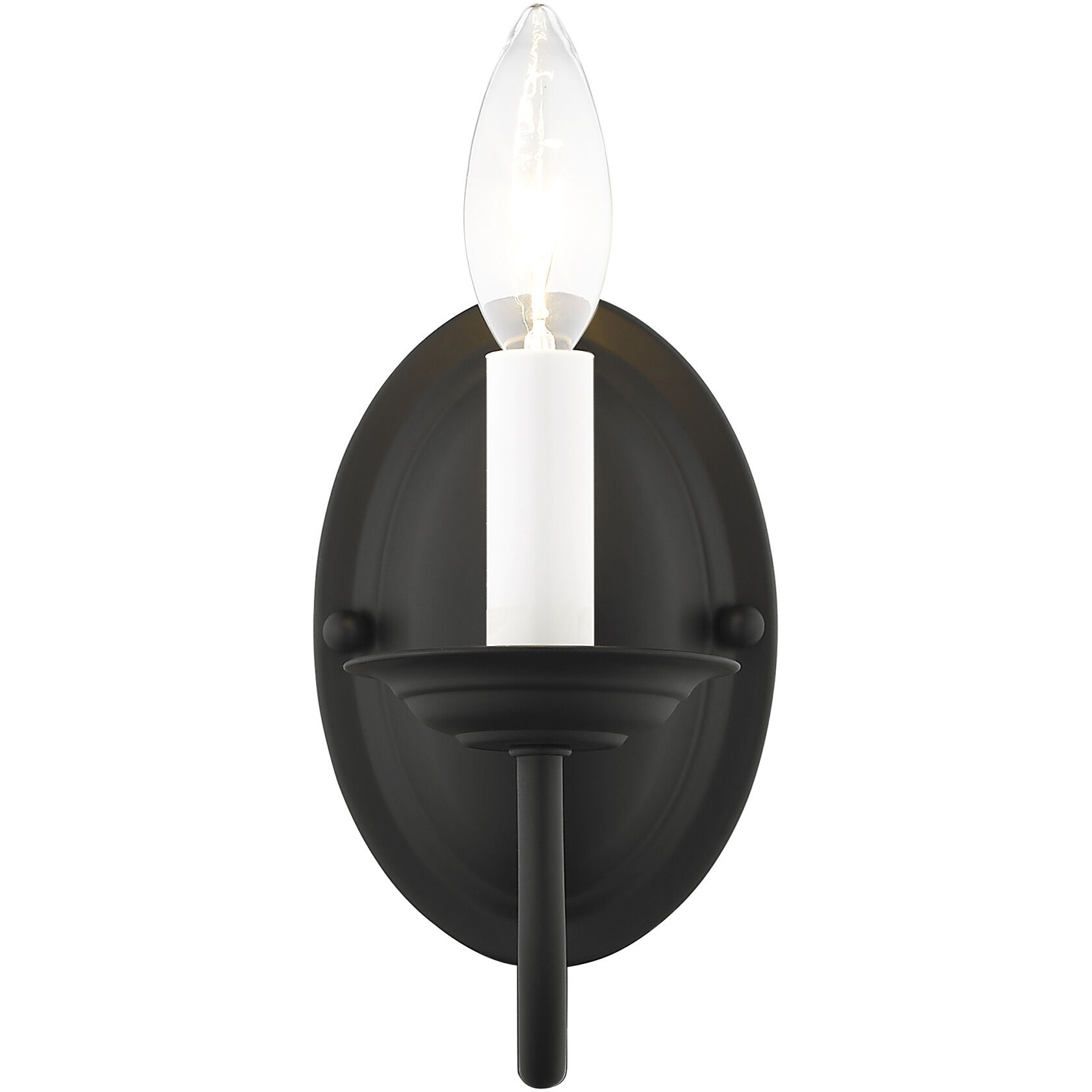 Home Basics 1 Light 4 inch Black Wall Sconce Wall Light