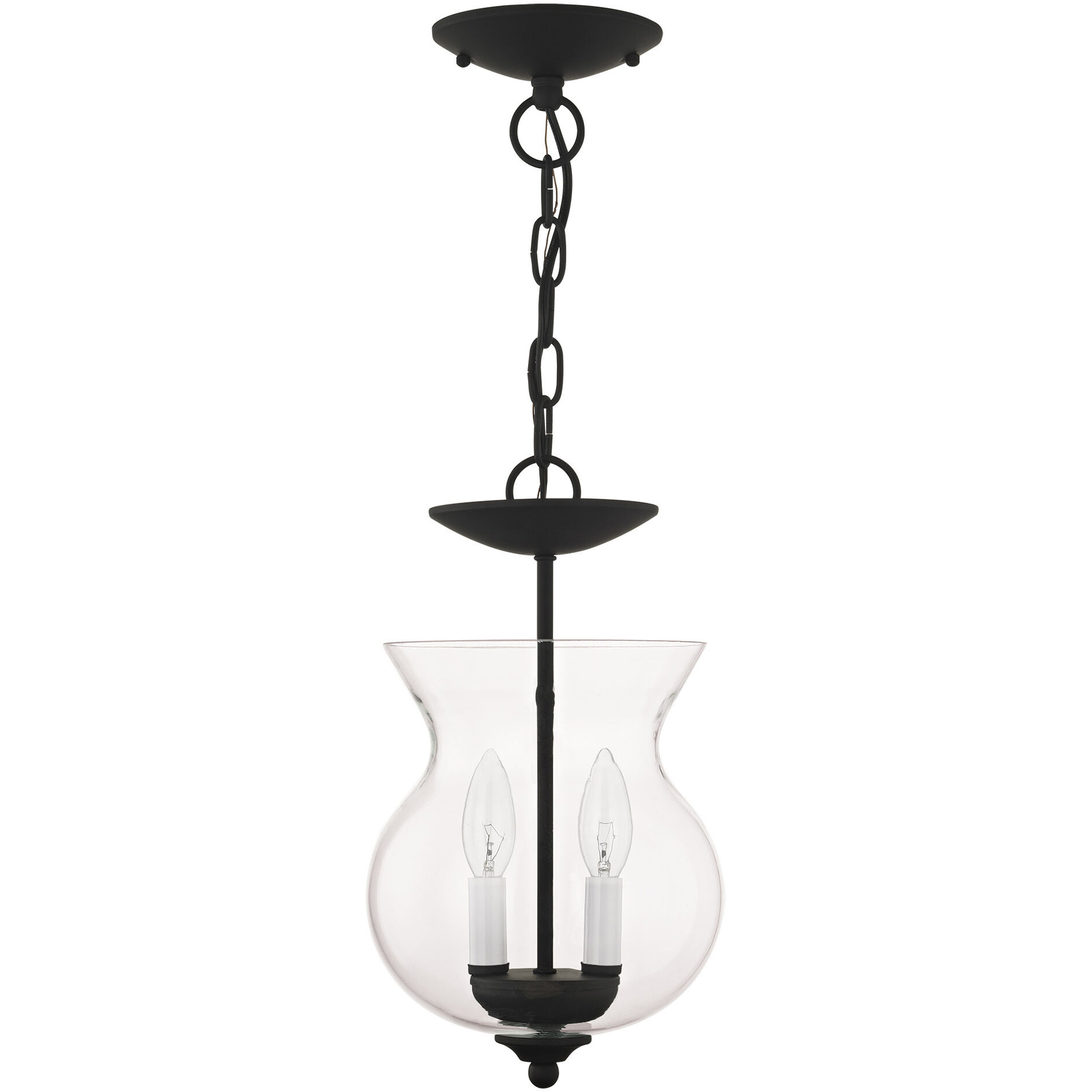 Heritage 2 Light 8 inch Black Convertible Mini Pendant/Ceiling Mount Ceiling Light