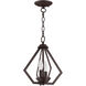 Prism 2 Light 11 inch Bronze Convertible Mini Chandelier/Ceiling Mount Ceiling Light
