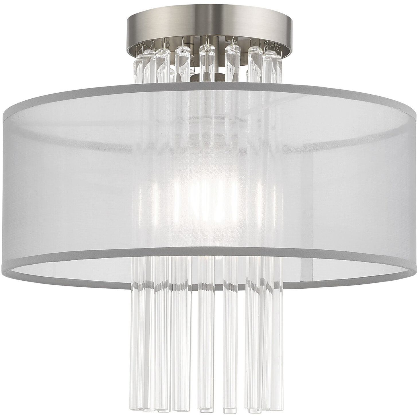 Alexis 1 Light 13 inch Brushed Nickel Semi-Flush Mount Ceiling Light