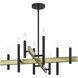 Denmark 8 Light 28 inch Bronze with Antique Brass Accents Chandelier Ceiling Light