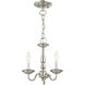 Williamsburgh 3 Light 11 inch Brushed Nickel Convertible Mini Chandelier/Ceiling Mount Ceiling Light
