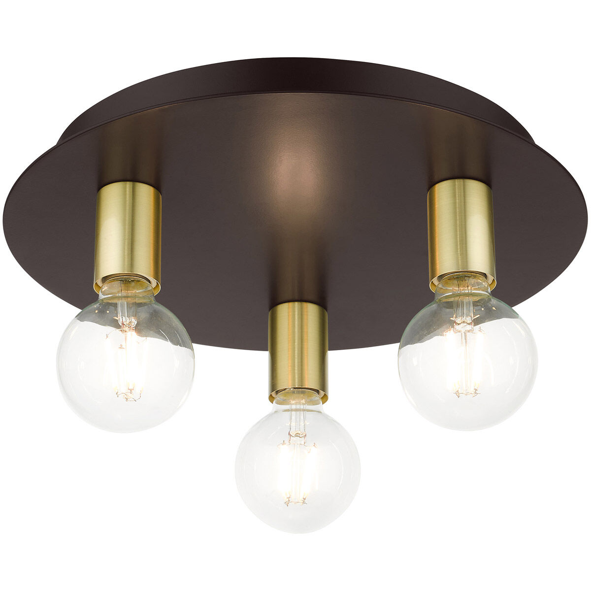Hillview 3 Light 14 inch Bronze Flush Mount Ceiling Light